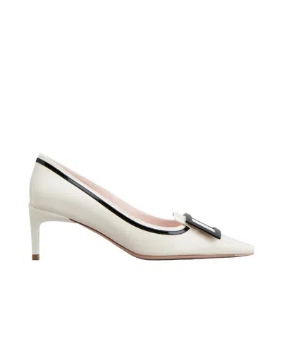 ROGER VIVIER VIV CANARD LEATHER PUMPS
