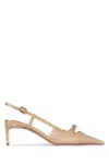 Roger Vivier Women Viv Canard Mini Buckle Sling Back Dec 55 In Desertochiaro
