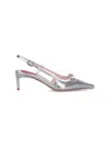 Roger Vivier Small Buckle Slingback Pumps In Silver