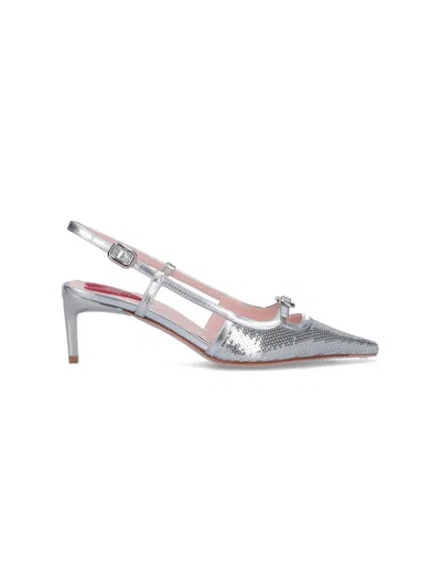 Roger Vivier 'viv' Canard Pumps In Silver