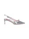 Roger Vivier Small Buckle Slingback Pumps In Silver