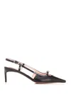 Roger Vivier 55mm Mini Buckle Leather Slingbacks In Black