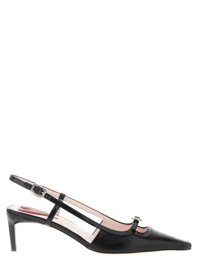 Roger Vivier 'viv' Canard' Slingbacks In Black