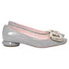 Roger Vivier Viv Choc 20 Ballet Shoes In Grey Patent Leather In Grey
