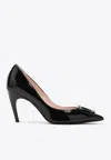 Roger Vivier 85mm Choc Patent Leather Pumps In Black