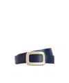 Roger Vivier Viv' Choc Metal Buckle Belt In Leather In Multicolor