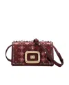 Roger Vivier Viv' Choc Disco Lock Mini Shoulder Bag In Red