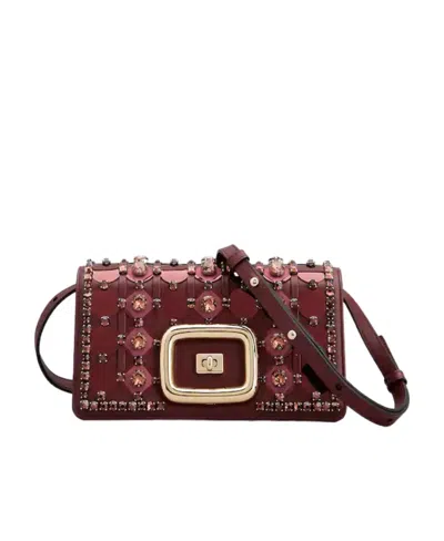 Roger Vivier Viv' Choc Disco Lock Mini Shoulder Bag In Red