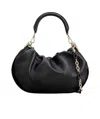 Roger Vivier Hobo Viv' Choc Royal Medium Bag In Leather In Black