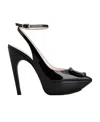 ROGER VIVIER VIV' CHOC LACQUERED BUCKLE SLINGBACK PUMPS IN PATENT LEATHER