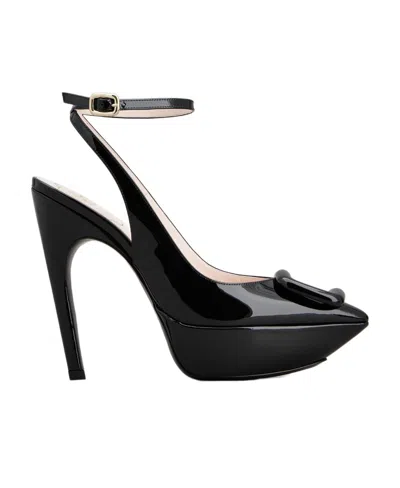 ROGER VIVIER ROGER VIVIER VIV' CHOC LACQUERED BUCKLE SLINGBACK PUMPS