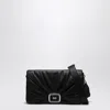 Roger Vivier Viv'' Choc Large Black Leather Bag