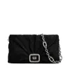 Roger Vivier Viv' Choc Large Bag In Suede In Black