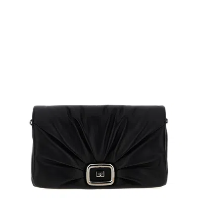 Roger Vivier Viv Choc Large Shoulder Bag In Black