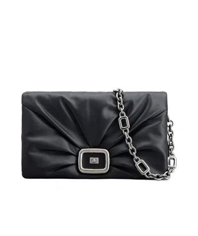 Roger Vivier Pleated Shoulder Bag In Black