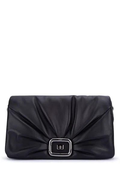 Roger Vivier Viv' Choc Leather Clutch
