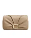 Roger Vivier Viv' Choc Phone Bag In Leather In Nude
