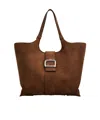 Roger Vivier Viv' Choc Medium Shopping Bag In Suede