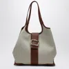 Roger Vivier Viv' Choc Medium Shopping Bag Natural Coloured