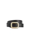 Roger Vivier Viv' Choc Metal Buckle Belt In Leather In Black