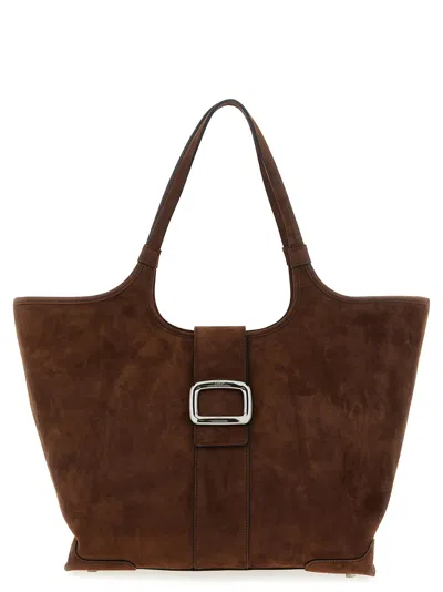 Roger Vivier Viv' Choc Midi Tote Bag In Brown