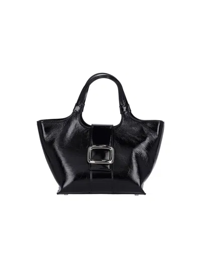 Roger Vivier 'viv' Choc Mini Bag In Black  