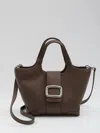 Roger Vivier Mini Choc Tote Bag In Brown