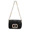 Roger Vivier Black Viv Choc Mini Bag In Leather