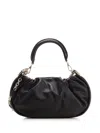 Roger Vivier Gathered Black Nappa Lamb Leather Handbag In Black