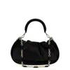 Roger Vivier Viv Choc Medium Leather Hobo Bag In Black