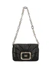 Roger Vivier Mini Viv Choc Me Shoulder Bag In Black