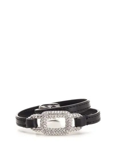 Roger Vivier Viv Choc Strass Bracelet In Black