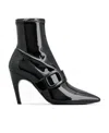 Roger Vivier Viv' Choc Stretch Lacquered Buckle Ankle Boots In Patent Leather