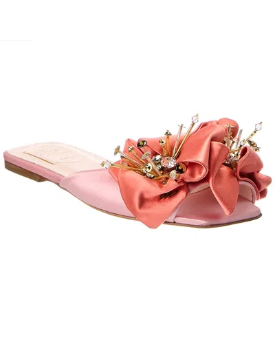 Roger Vivier Viv Fireflower Satin Sandal In Orange