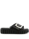 Roger Vivier Viv Go Chunky Rubber Sole Sandals In Black