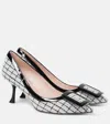 Roger Vivier Viv In The City Patent Leather-trimmed Tweed Pumps In White