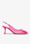 Roger Vivier Viv' In The City 65 Slingback Pumps In Pink