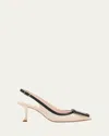 Roger Vivier Viv In The City 65 Bicolor Slingbacks In White/black