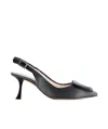 Roger Vivier Women Fringed Wash Denim Sling Dec 65 In Black