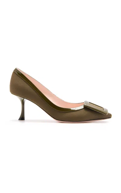 Roger Vivier Viv In The City Faille Pumps In Olive