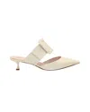 Roger Vivier Viv' In The City Mules In Off-white Patent Leather In White