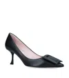 Roger Vivier 65mm Covered Buckle Patent Leather Pumps In Black