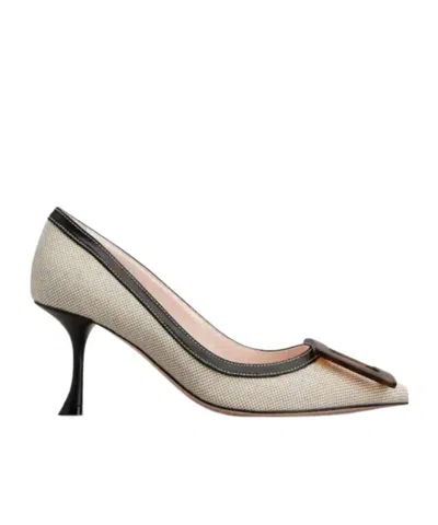 Roger Vivier Viv' In The City Pumps In Canvas In Multi