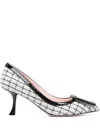 Roger Vivier Viv In The City Patent Leather-trimmed Tweed Pumps In White