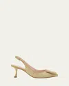 Roger Vivier Viv In The City Woven Slingback Pumps In Beige