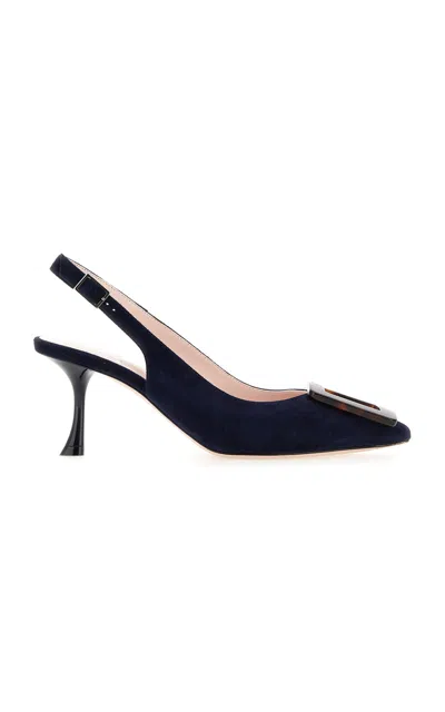 Roger Vivier Viv In The City Turtle Sling 65 In Blue