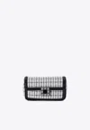 Roger Vivier Elegant Two-tone Mini Clutch With Strass Buckle In White