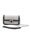 Roger Vivier Elegant Two-tone Mini Clutch With Strass Buckle In Black