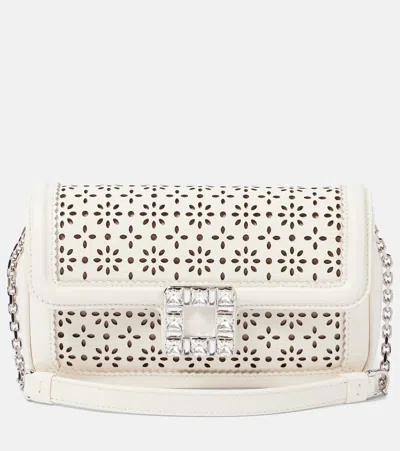 Roger Vivier Viv' Jeu De Fille Embellished Shoulder Bag In White
