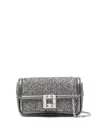 Roger Vivier Crystal Chain Leather Shoulder Bag In Gray